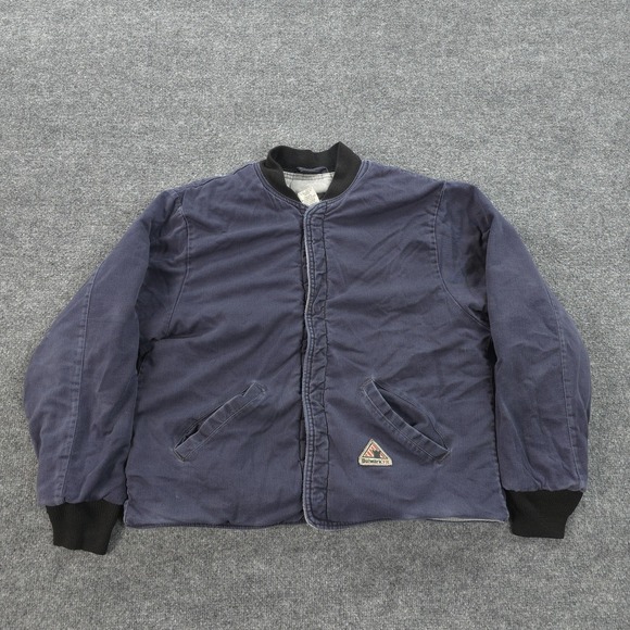 bulwark Other - Bulwark FR Jacket Mens Large Blue Flame Resistant Quilted Bomber Workwear